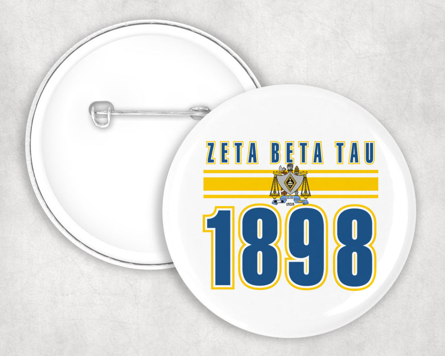 Zeta Beta Tau Est Year Button Zeta Beta Tau Est Year Button