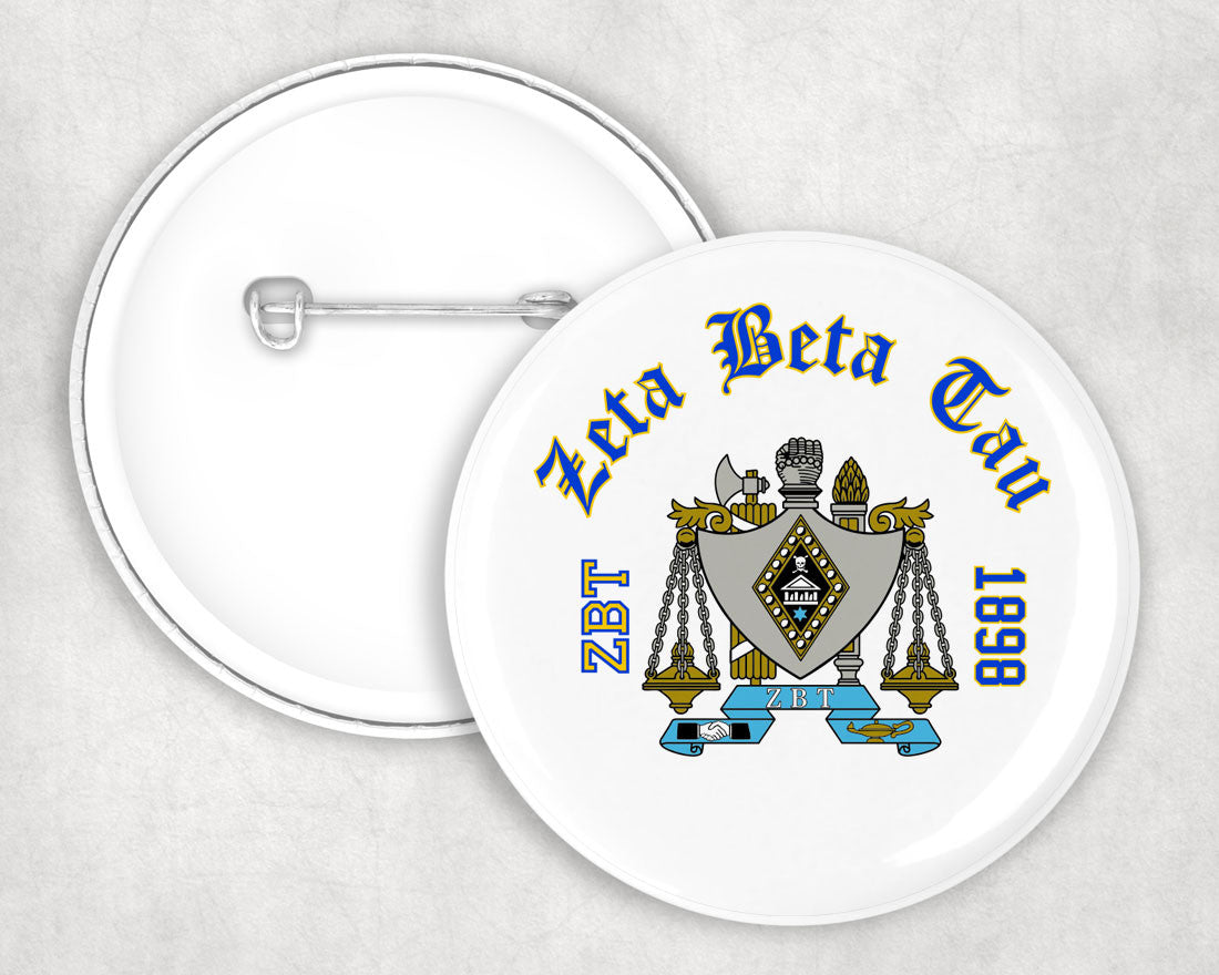 Zeta Beta Tau Classic Crest Button Zeta Beta Tau Classic Crest Button