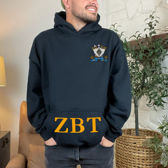 Zeta Beta Tau Elite Hoodie W Letters On Pouch Zeta Beta Tau Elite Hoodie W Letters On Pouch