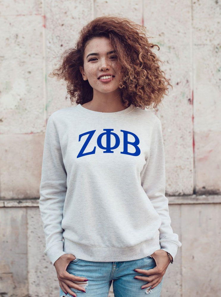Zeta Phi Beta Arched Greek Lettered Crewneck Sweatshirt Zeta Phi Beta Arched Greek Lettered Crewneck Sweatshirt