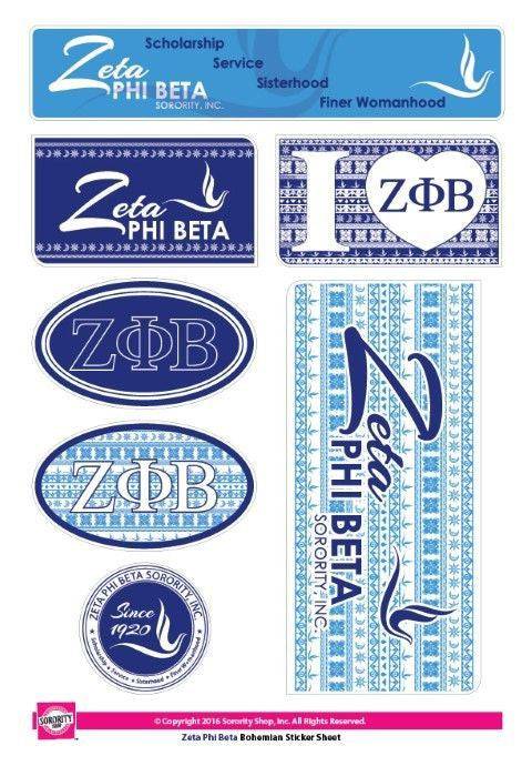 Stickers Decals Zeta Phi Beta Bohemian Stickers