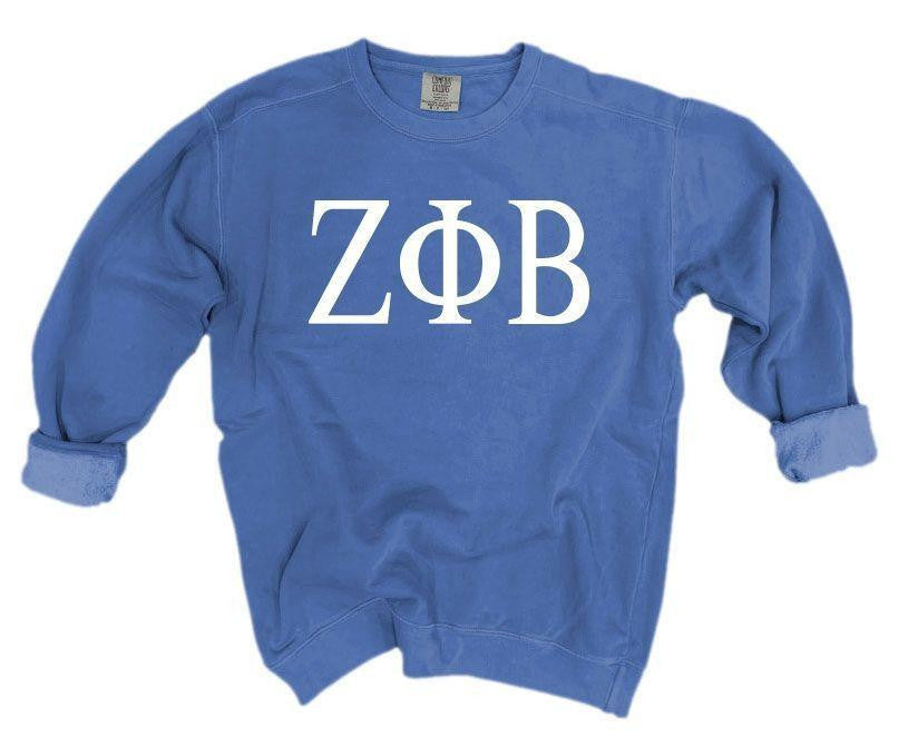 Zeta Phi Beta Comfort Colors Greek Crewneck Sweatshirt Zeta Phi Beta Comfort Colors Greek Crewneck Sweatshirt
