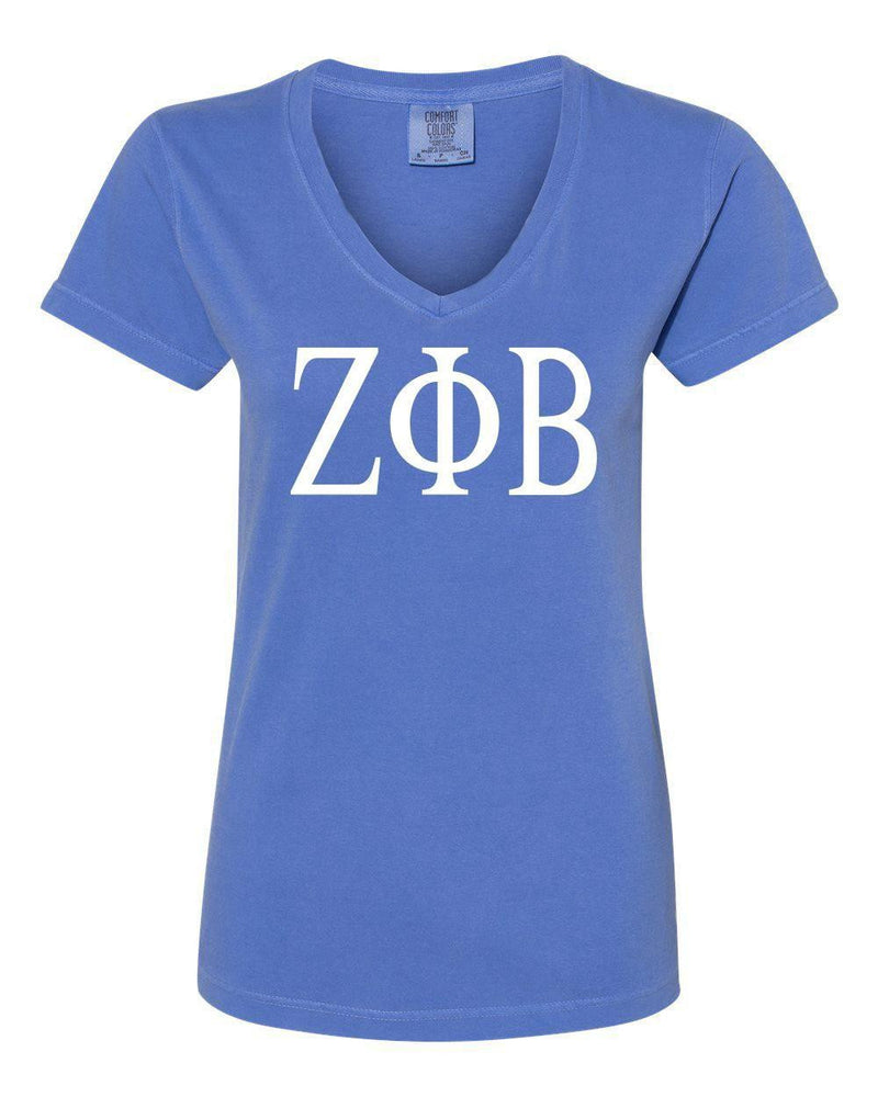 Zeta Phi Beta Comfort Colors V Neck T Shirt Zeta Phi Beta Comfort Colors V-Neck T-Shirt