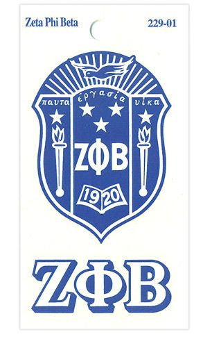 Stickers Decals Zeta Phi Beta Crest - Shield Decals