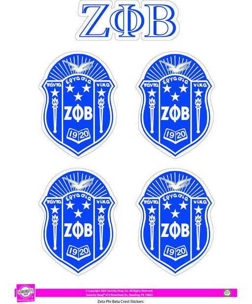 Stickers Decals Zeta Phi Beta Crest Sticker Sheet