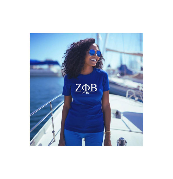Zeta Phi Beta Custom Greek Lettered Short Sleeve T Shirt Zeta Phi Beta Custom Greek Lettered Short Sleeve T-Shirt
