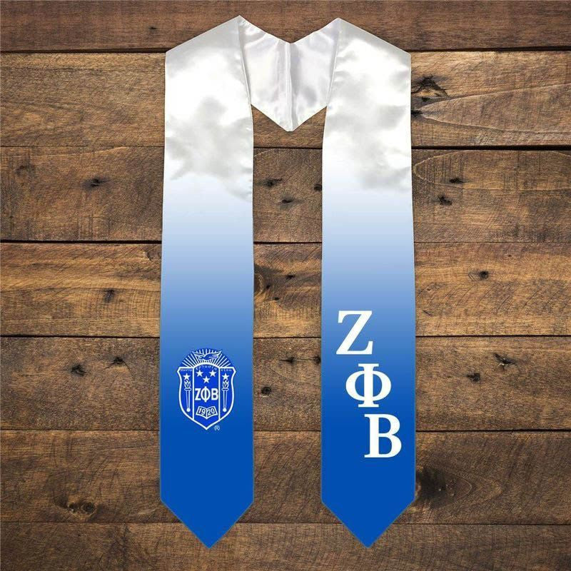 Zeta Phi Beta Extra Fancy Diagonal Greek Graduation Stole W Crest Zeta Phi Beta Extra Fancy Diagonal Greek Graduation Stole W Crest