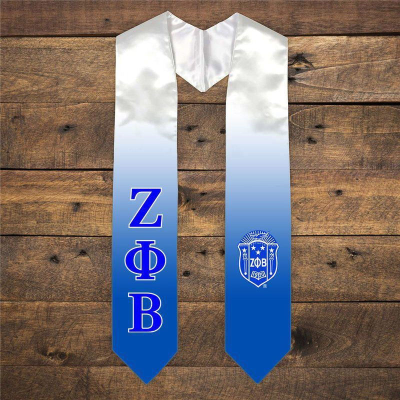 Zeta Phi Beta Extra Fancy Simple Greek Graduation Stole W Crest Zeta Phi Beta Extra Fancy Simple Greek Graduation Stole W Crest