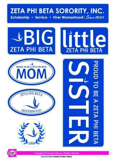 Stickers Decals Zeta Phi Beta Family Stickers