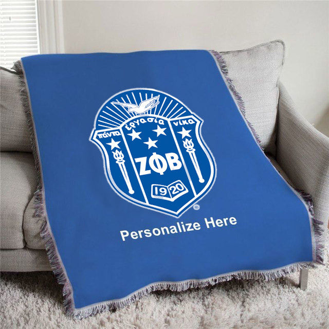 Zeta Phi Beta Full Color Crest Afghan Blanket Throw Zeta Phi Beta Full Color Crest Afghan Blanket Throw