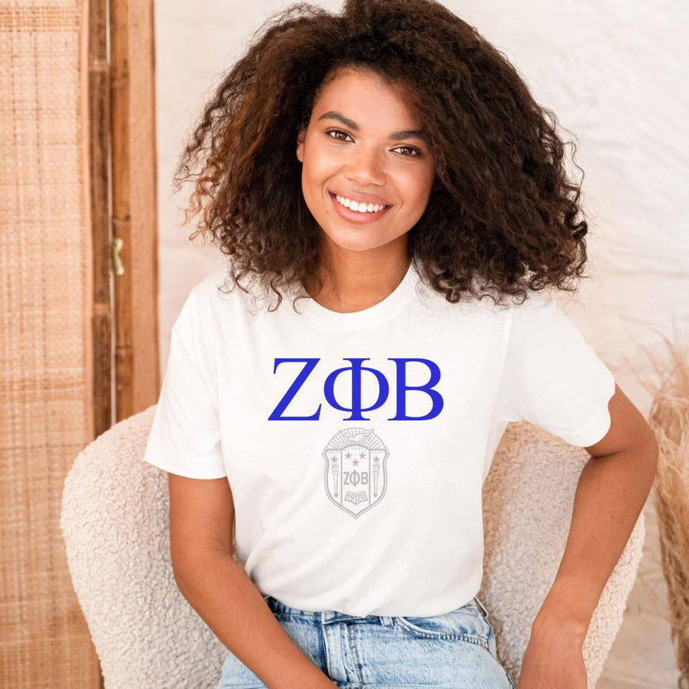 Zeta Phi Beta Zeta Phi Beta Greek Crest - Shield T-Shirt — GreekU