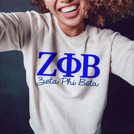 Zeta Phi Beta Zeta Phi Beta Greek Type Crewneck Sweatshirts