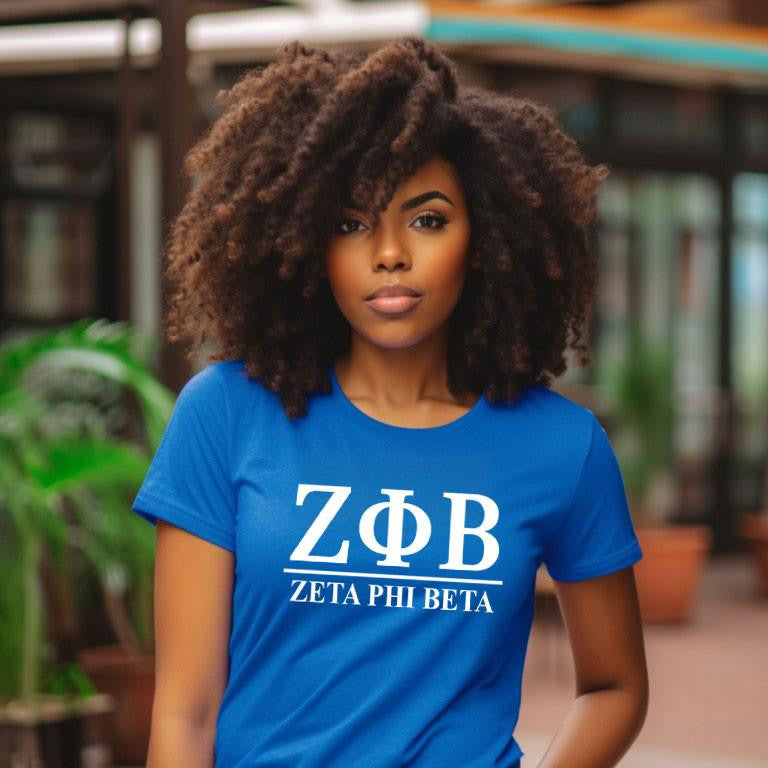 Zeta Phi Beta Heavyweight Line T Shirt Zeta Phi Beta Heavyweight Line T-Shirt