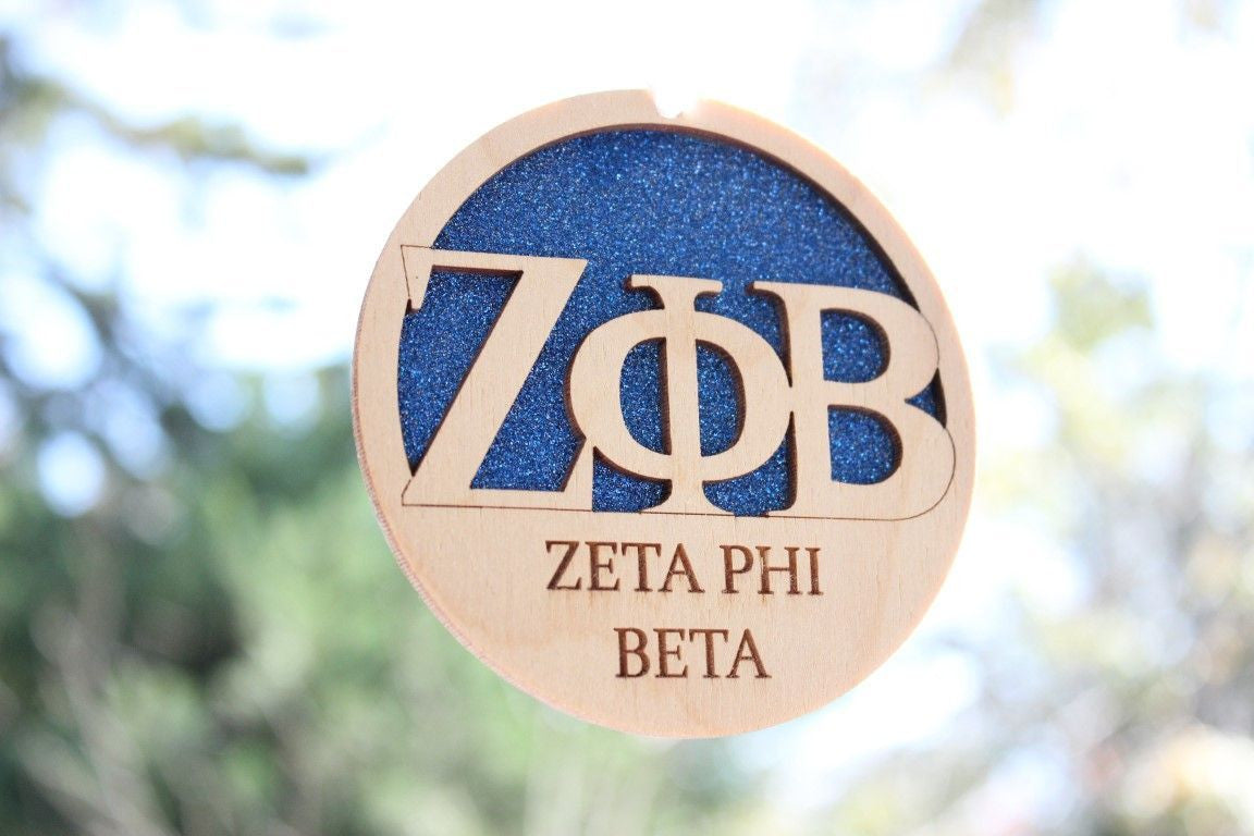 Zeta Phi Beta Laser Carved Greek Letter Ornament 3" Round Zeta Phi Beta Laser Carved Greek Letter Ornament - 3