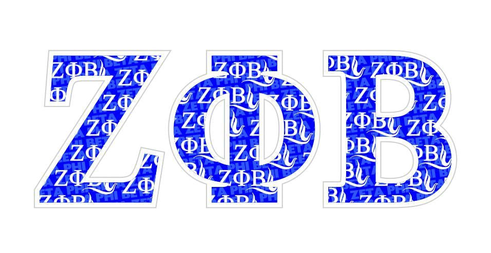 Zeta Phi Beta Mascot Greek Letter Sticker 2.5" Tall Zeta Phi Beta Mascot Greek Letter Sticker - 2.5