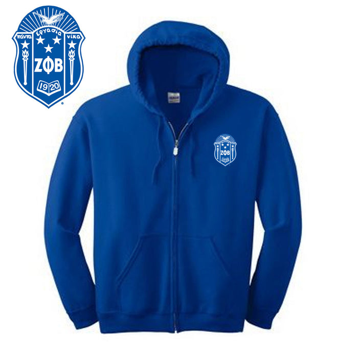 Discount Zeta Phi Beta Crest Full Zippered Hoodie DISCOUNT-Zeta Phi Beta Crest Full Zippered Hoodie