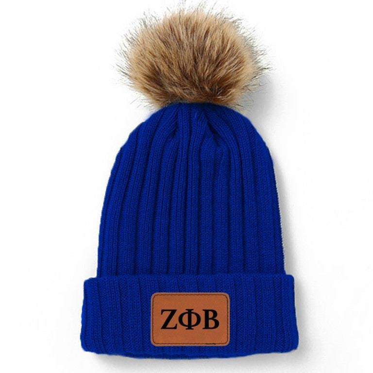 Zeta Phi Beta Pom Pom Beanie Hat Zeta Phi Beta Pom Pom Beanie Hat