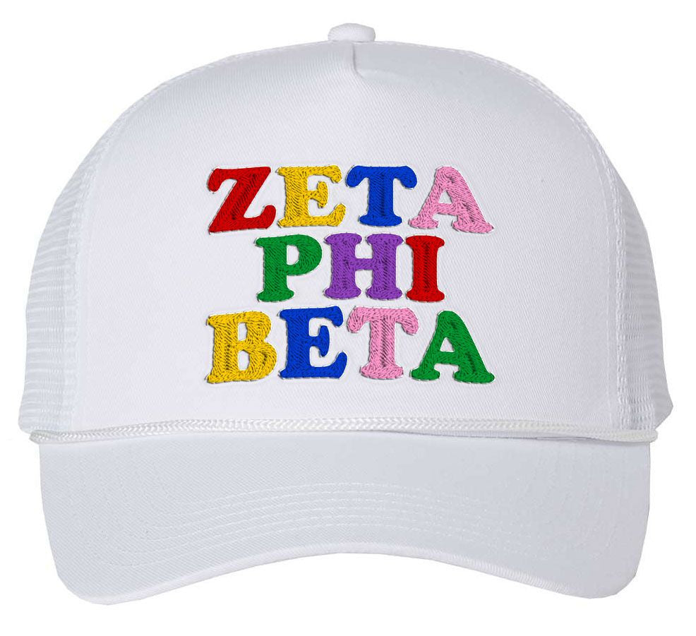 Zeta Phi Beta Rainbow Trucker Hat Zeta Phi Beta Rainbow Trucker Hat