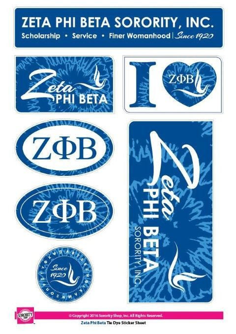 Stickers Decals Zeta Phi Beta Tie Dye Stickers