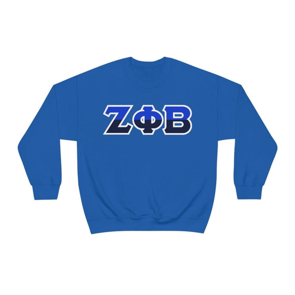 Printify Zeta Phi Beta Two Tone Lettered Crew Sweatshirts Zeta Phi Beta Two Tone Lettered Crew Sweatshirts
