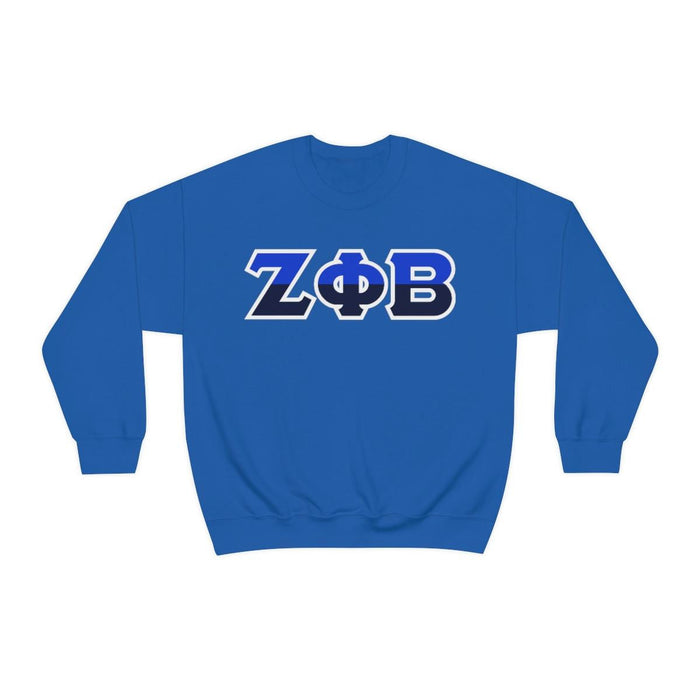 Printify Zeta Phi Beta Two Tone Lettered Crew Sweatshirts Zeta Phi Beta Two Tone Lettered Crew Sweatshirts