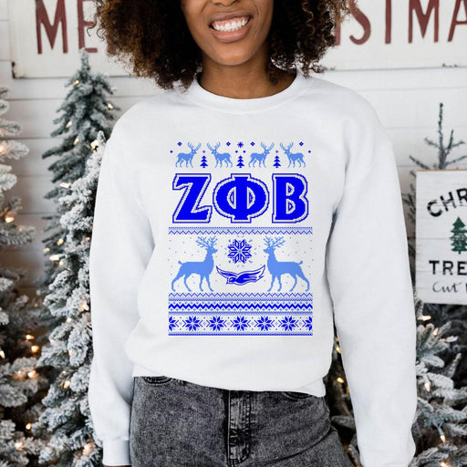 Zeta Phi Beta Zeta Phi Beta Ugly Christmas Sweater Crewneck Sweatshirts
