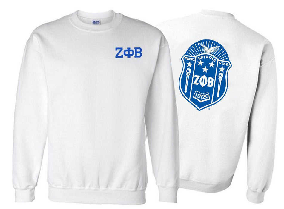Printify Zeta Phi Beta World Famous Crest Shield Crewneck Sweatshirts Zeta Phi Beta World Famous Crest - Shield Crewneck Sweatshirts