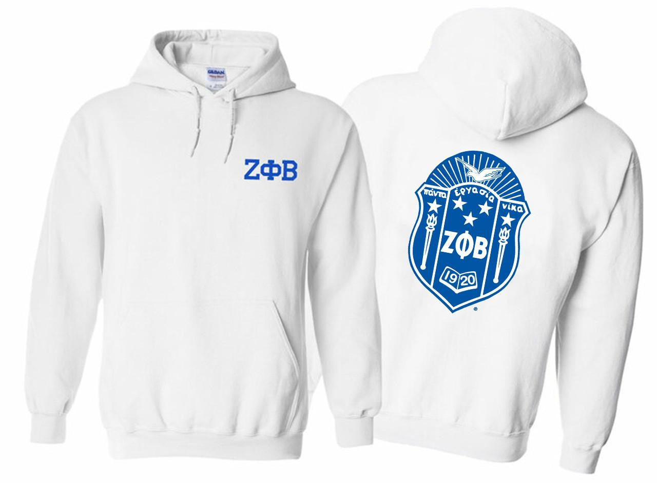 Printify Zeta Phi Beta World Famous Crest Shield Hooded Sweatshirts Zeta Phi Beta World Famous Crest - Shield Hooded Sweatshirts