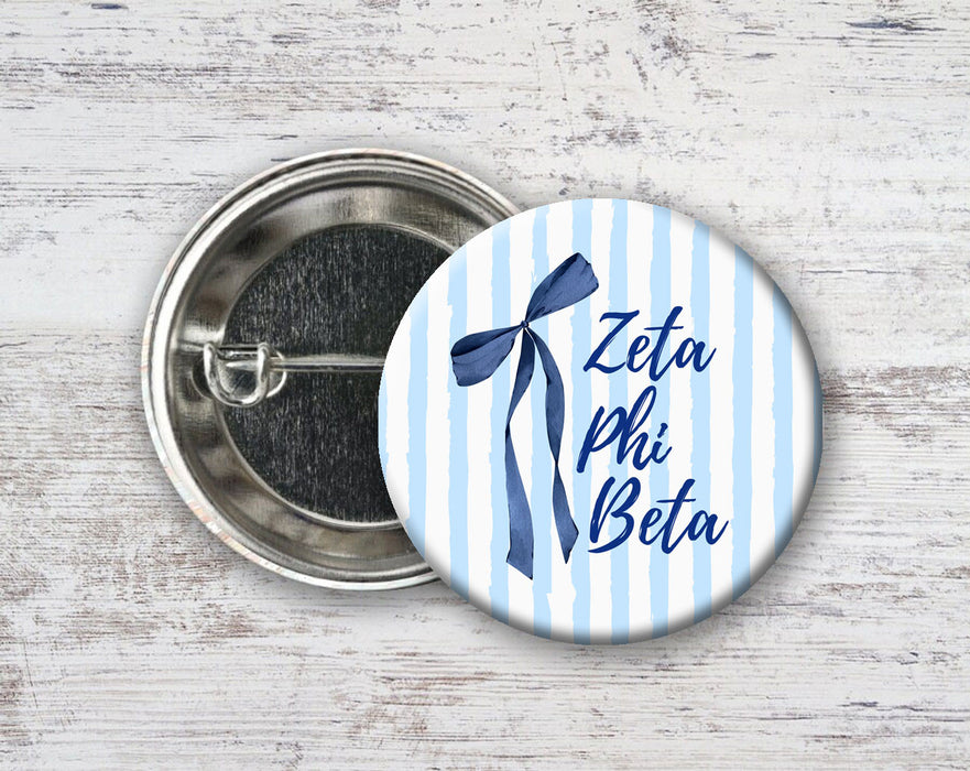 Zeta Phi Beta Stripes & Bows Pin Buttons Zeta Phi Beta Stripes & Bows Pin Buttons