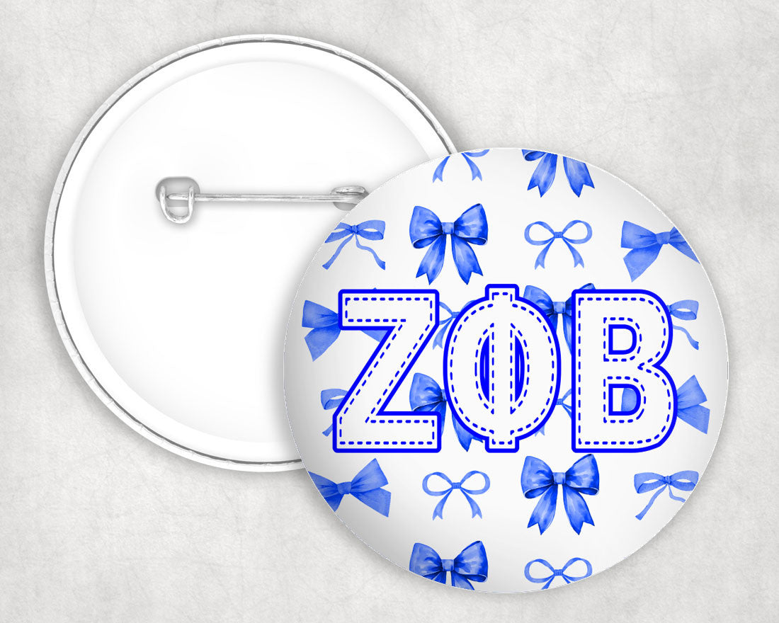 Zeta Phi Beta Multi Bows Pin Buttons Zeta Phi Beta Multi Bows Pin Buttons
