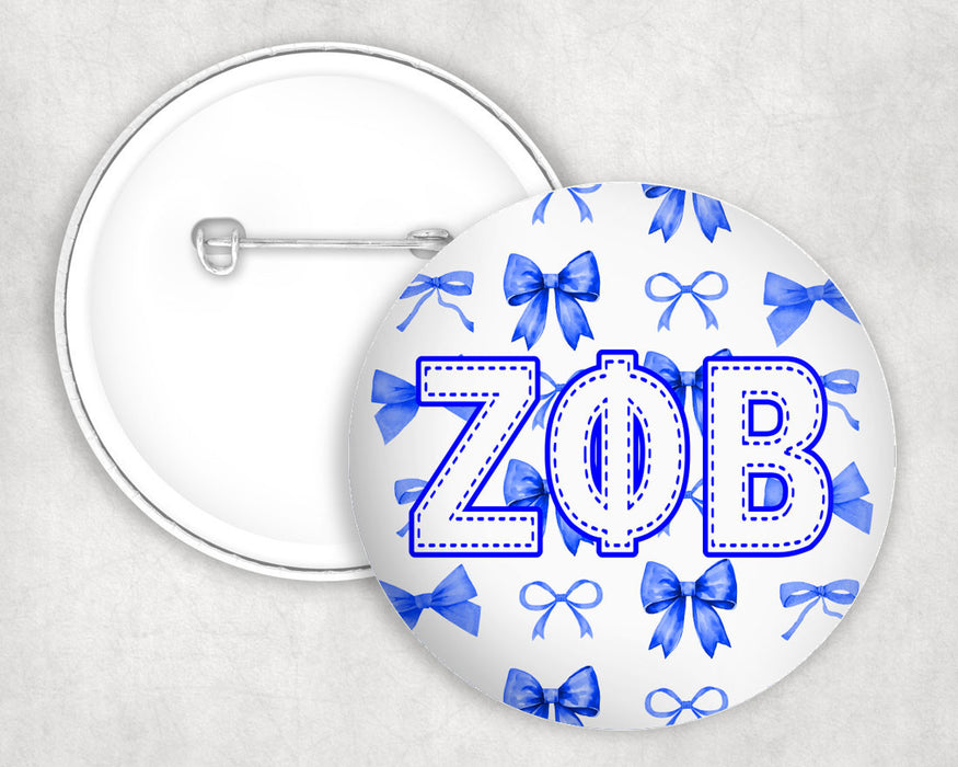 Zeta Phi Beta Multi Bows Pin Buttons Zeta Phi Beta Multi Bows Pin Buttons