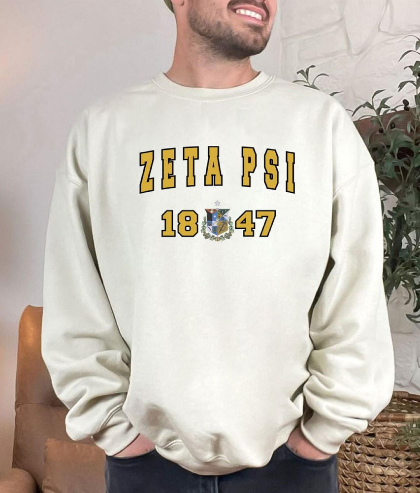 Zeta Psi Athlete Crewneck Sweatshirt Zeta Psi Athlete Crewneck Sweatshirt