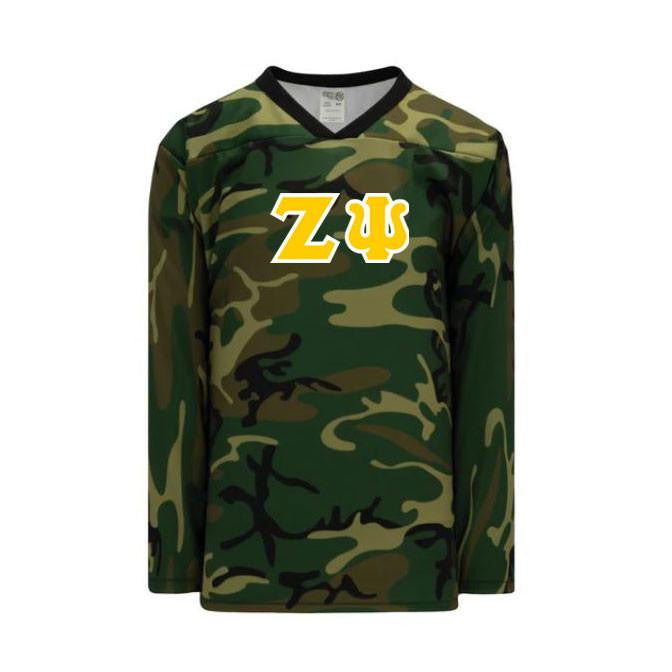 Zeta Psi Camouflage Lettered Hockey Jersey Zeta Psi Camouflage Lettered Hockey Jersey