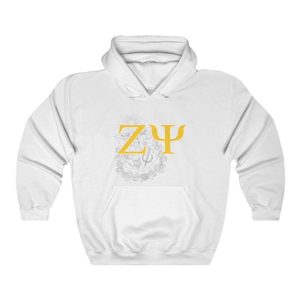 Printify Zeta Psi Crest World Famous Hooded Sweatshirt Zeta Psi Crest World Famous Hooded Sweatshirt