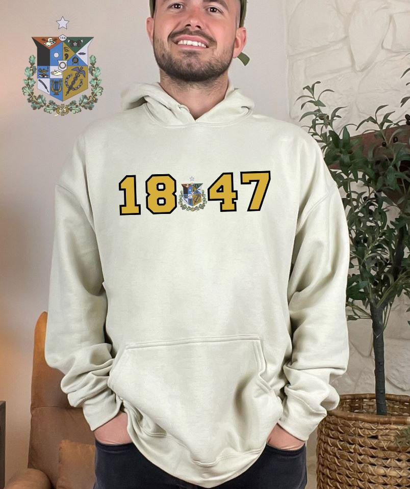 Zeta Psi Crest Year Hooded Sweatshirt Zeta Psi Crest Year Hooded Sweatshirt