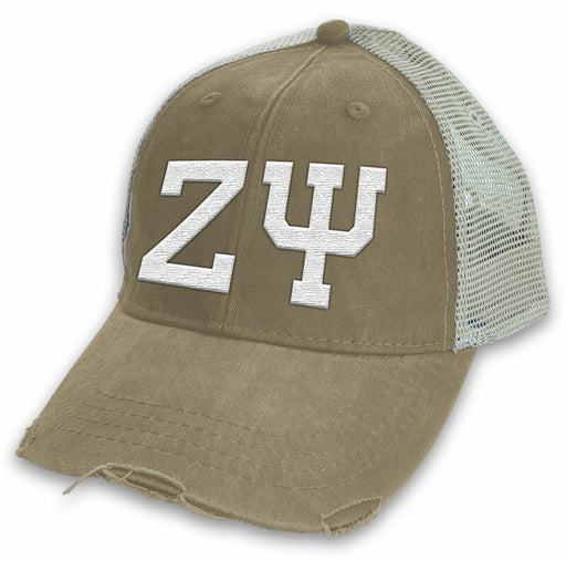 Zeta Psi Distressed Trucker Hats