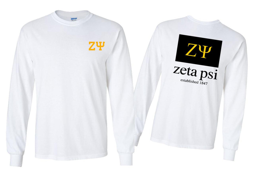 Greekgear Zeta Psi Flag Long Sleeve T Shirt Zeta Psi Flag Long Sleeve T-Shirt