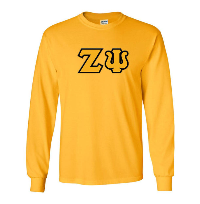 Zeta Psi Lettered Long Sleeve Tee Zeta Psi Lettered Long Sleeve Tee
