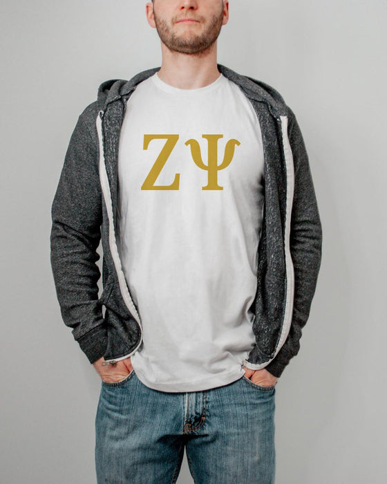 Printify Zeta Psi Lettered Tee $24.95 ZETA PSI LETTERED TEE - $24.95