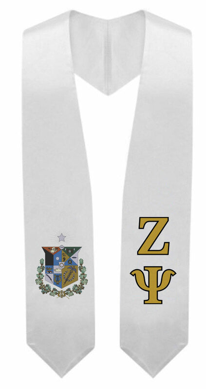 Zeta Psi Super Crest - Shield Graduation Stole