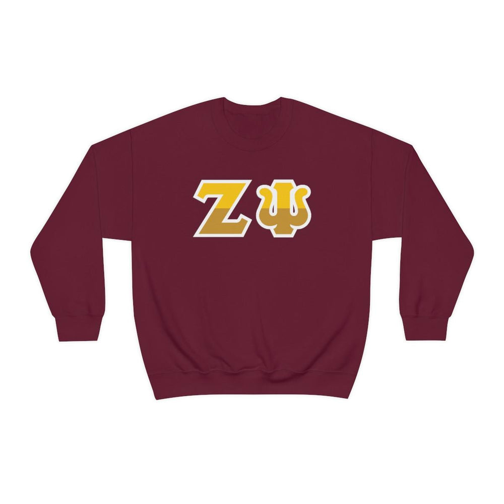 Printify Zeta Psi Two Toned Greek Lettered Crewneck Sweatshirts Zeta Psi Two Toned Greek Lettered Crewneck Sweatshirts