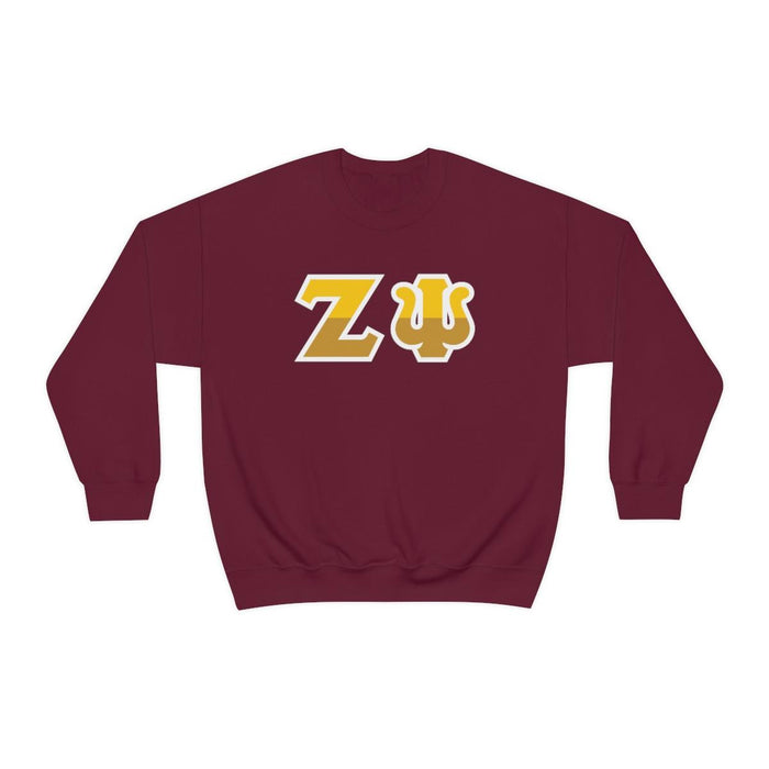 Printify Zeta Psi Two Toned Greek Lettered Crewneck Sweatshirts Zeta Psi Two Toned Greek Lettered Crewneck Sweatshirts