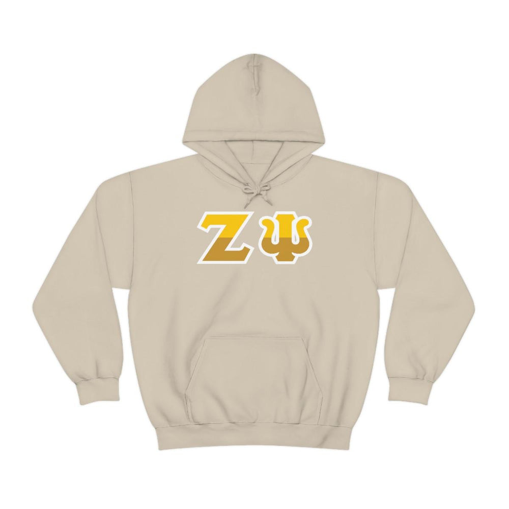 Printify Zeta Psi Two Toned Greek Lettered Hooded Sweatshirts Zeta Psi Two Toned Greek Lettered Hooded Sweatshirts