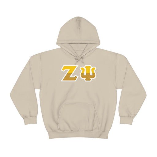 Zeta Psi Two Toned Greek Lettered Hooded Sweatshirts