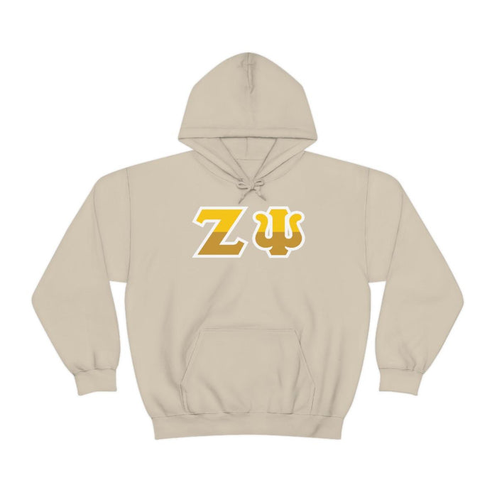 Printify Zeta Psi Two Toned Greek Lettered Hooded Sweatshirts Zeta Psi Two Toned Greek Lettered Hooded Sweatshirts