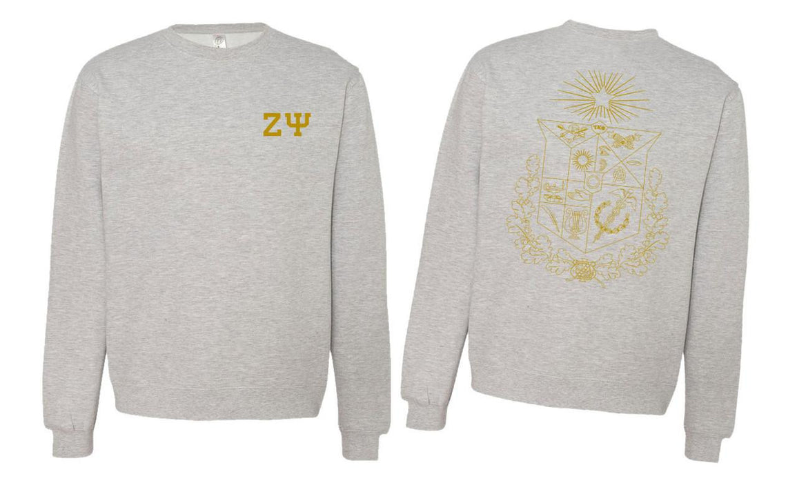 Printify Zeta Psi World Famous Crest Shield Crewneck Sweatshirts Zeta Psi World Famous Crest - Shield Crewneck Sweatshirts