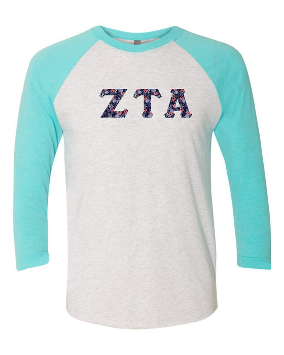 Zeta Tau Alpha Unisex Tri Blend Three Quarter Sleeve Baseball Raglan Tee Zeta Tau Alpha Unisex Tri-Blend Three-Quarter Sleeve Baseball Raglan Tee