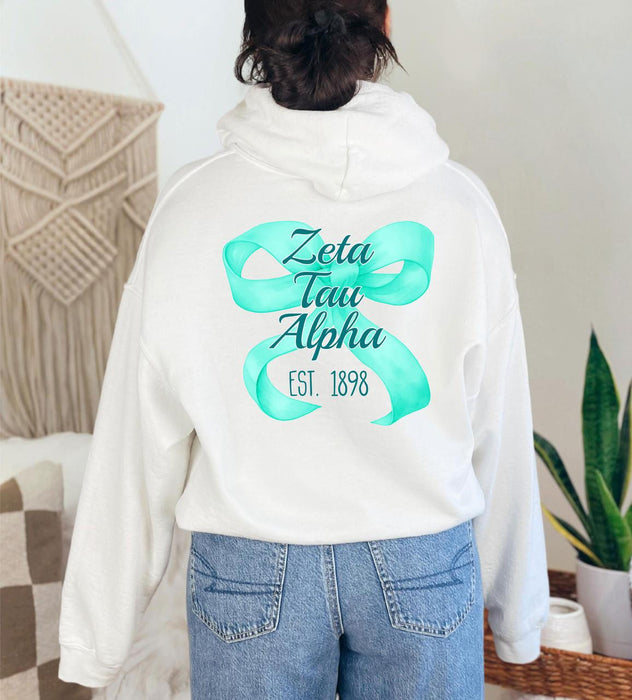Zeta Tau Alpha Bows Established Hoodie Zeta Tau Alpha Bows Established Hoodie