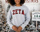 Printify Zeta Tau Alpha Christmas Plaid Nickname Crewnecks Zeta Tau Alpha Christmas Plaid Nickname Crewnecks