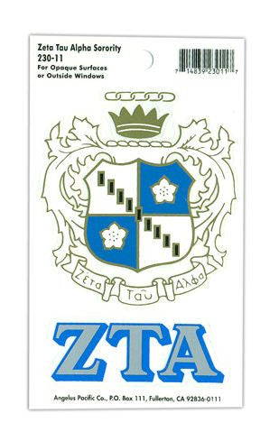 Zeta Tau Alpha Zeta Tau Alpha Crest - Shield Decals